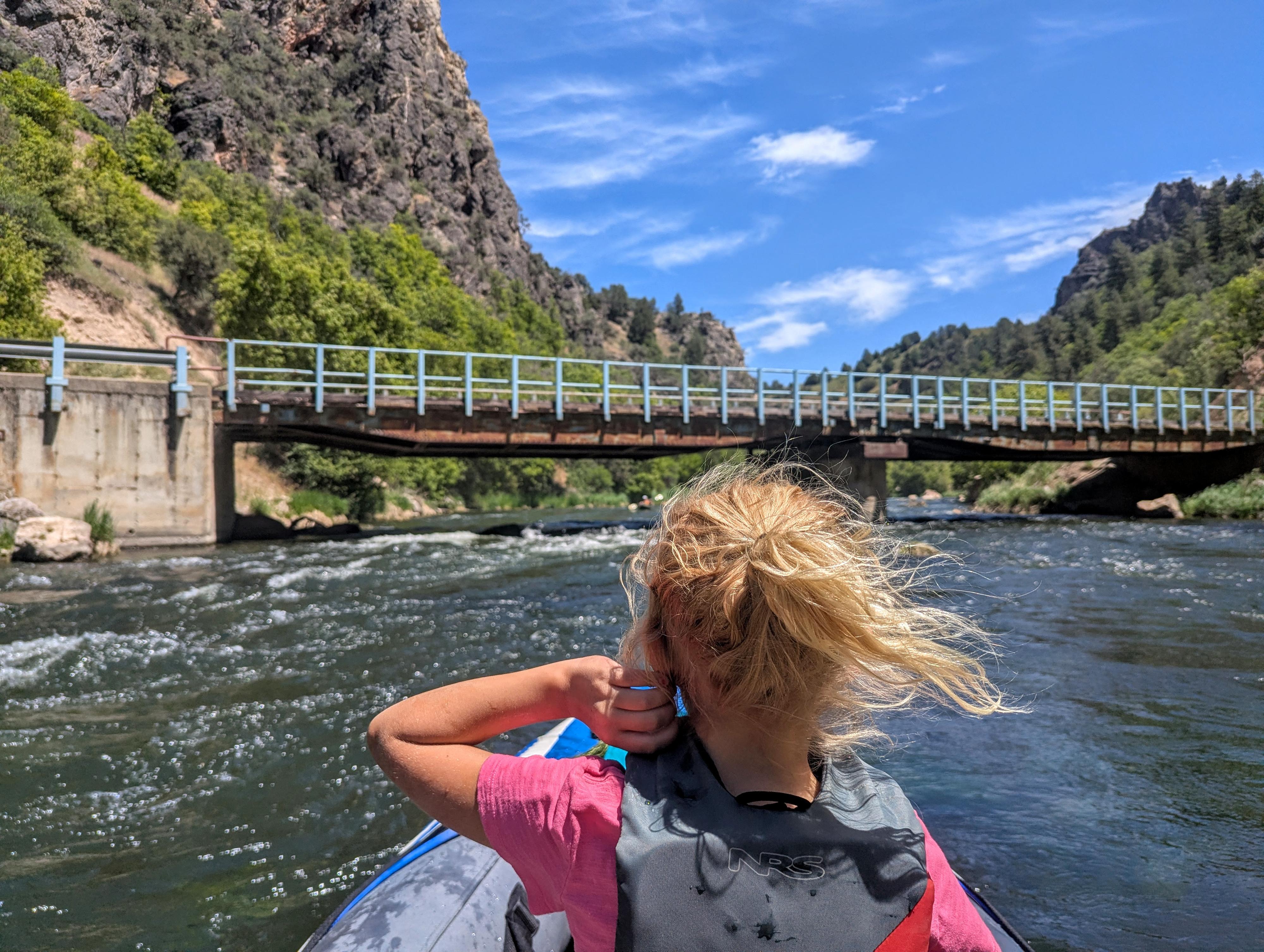 Looking back at the bridge below the campground. 