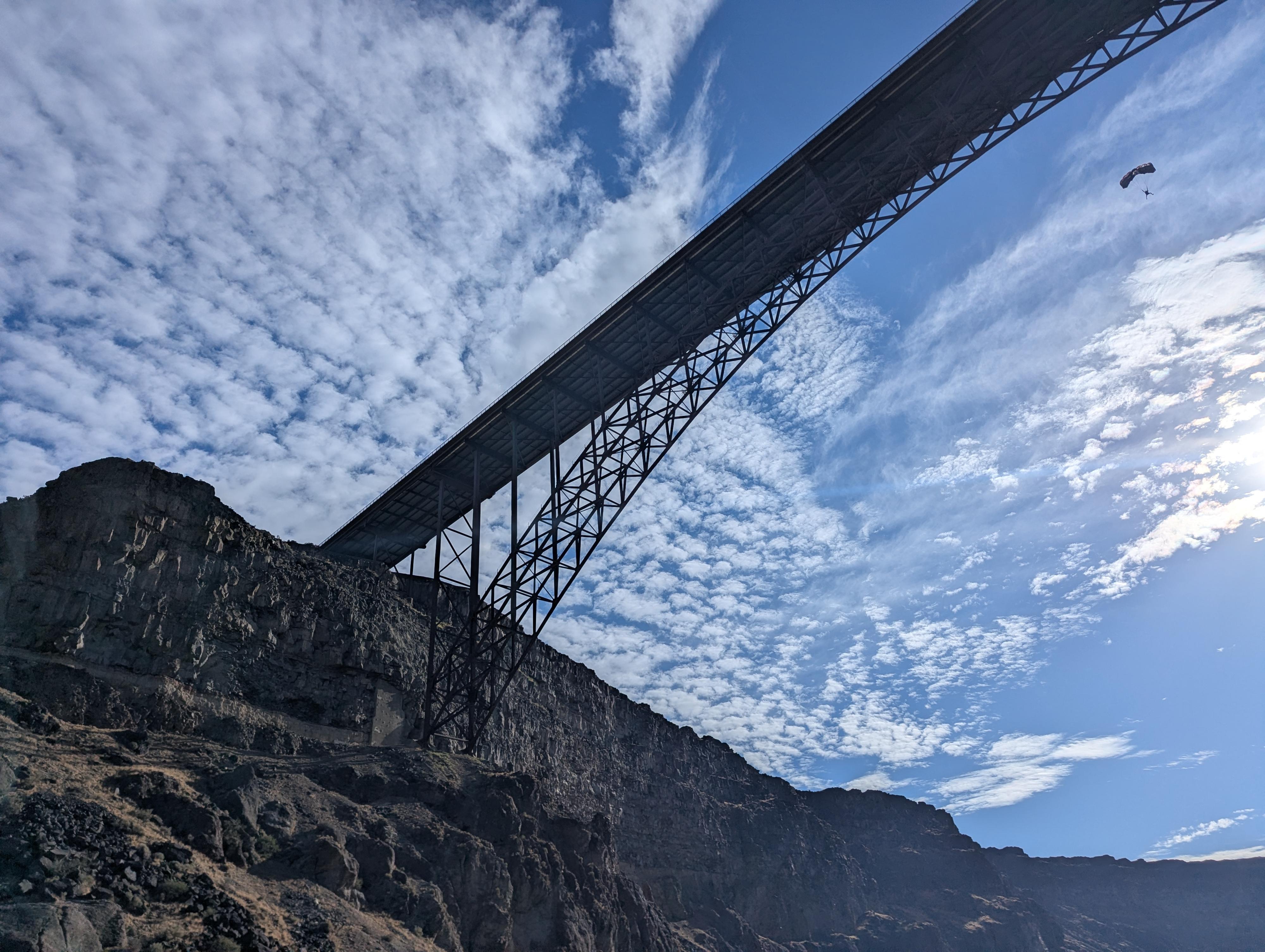 BASE jumper as we went under the bridge. 