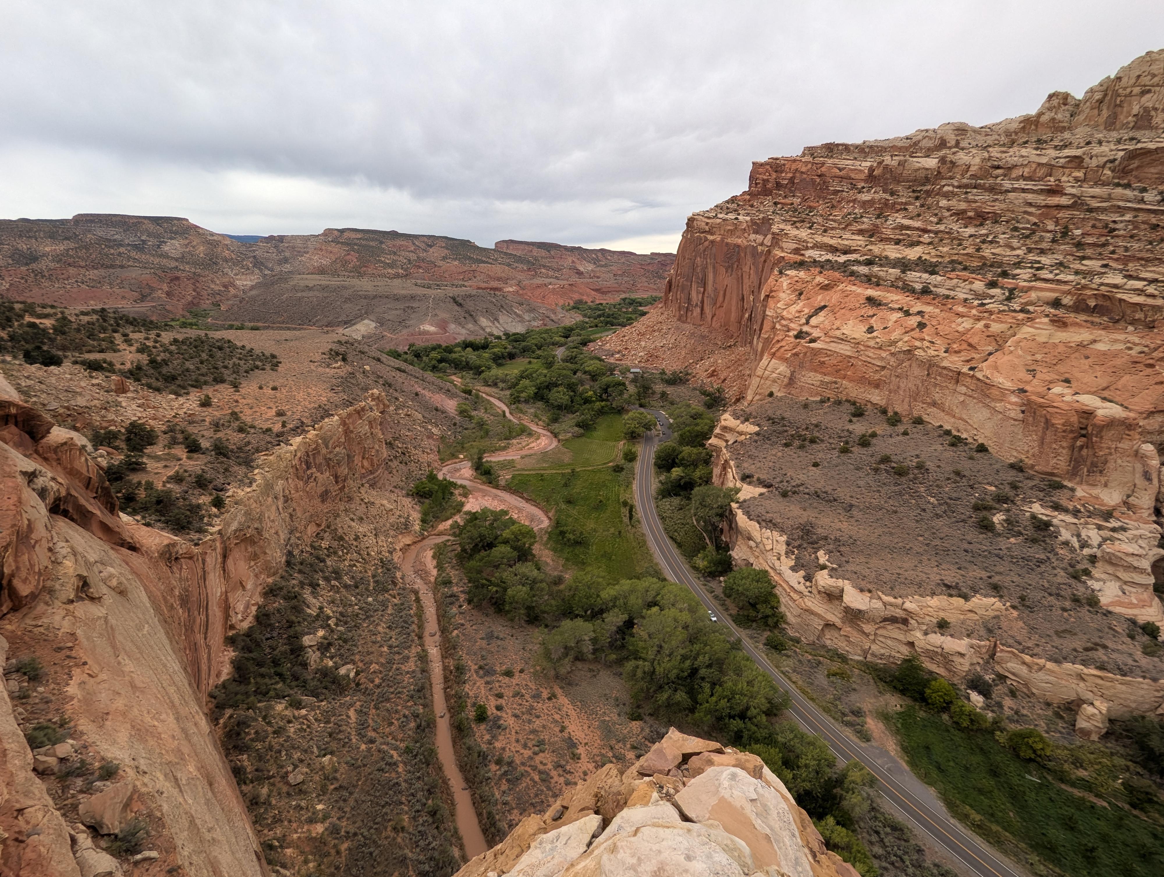 Looking down from the north overlook. 