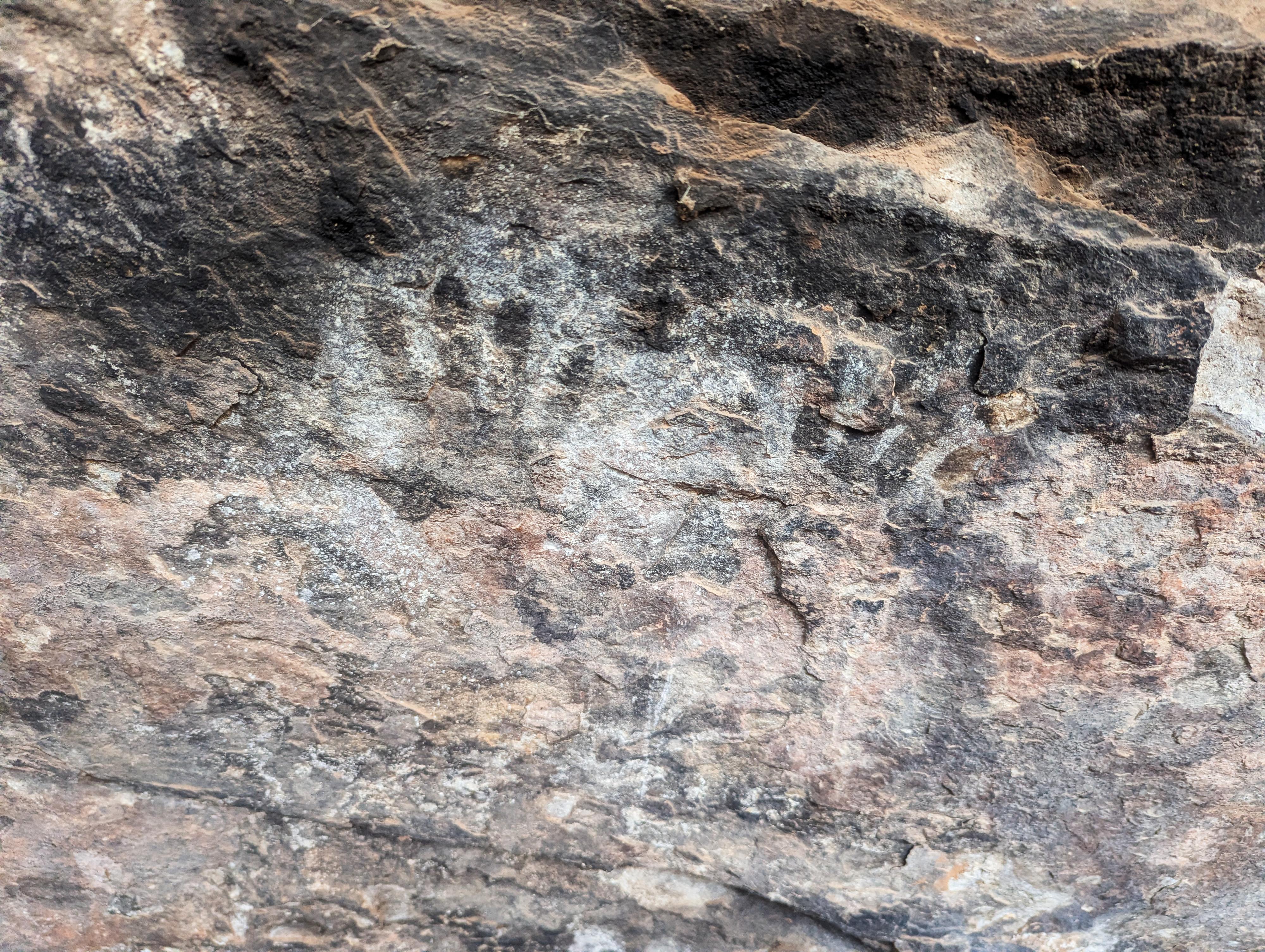 Reverse handprints at Cave Spring