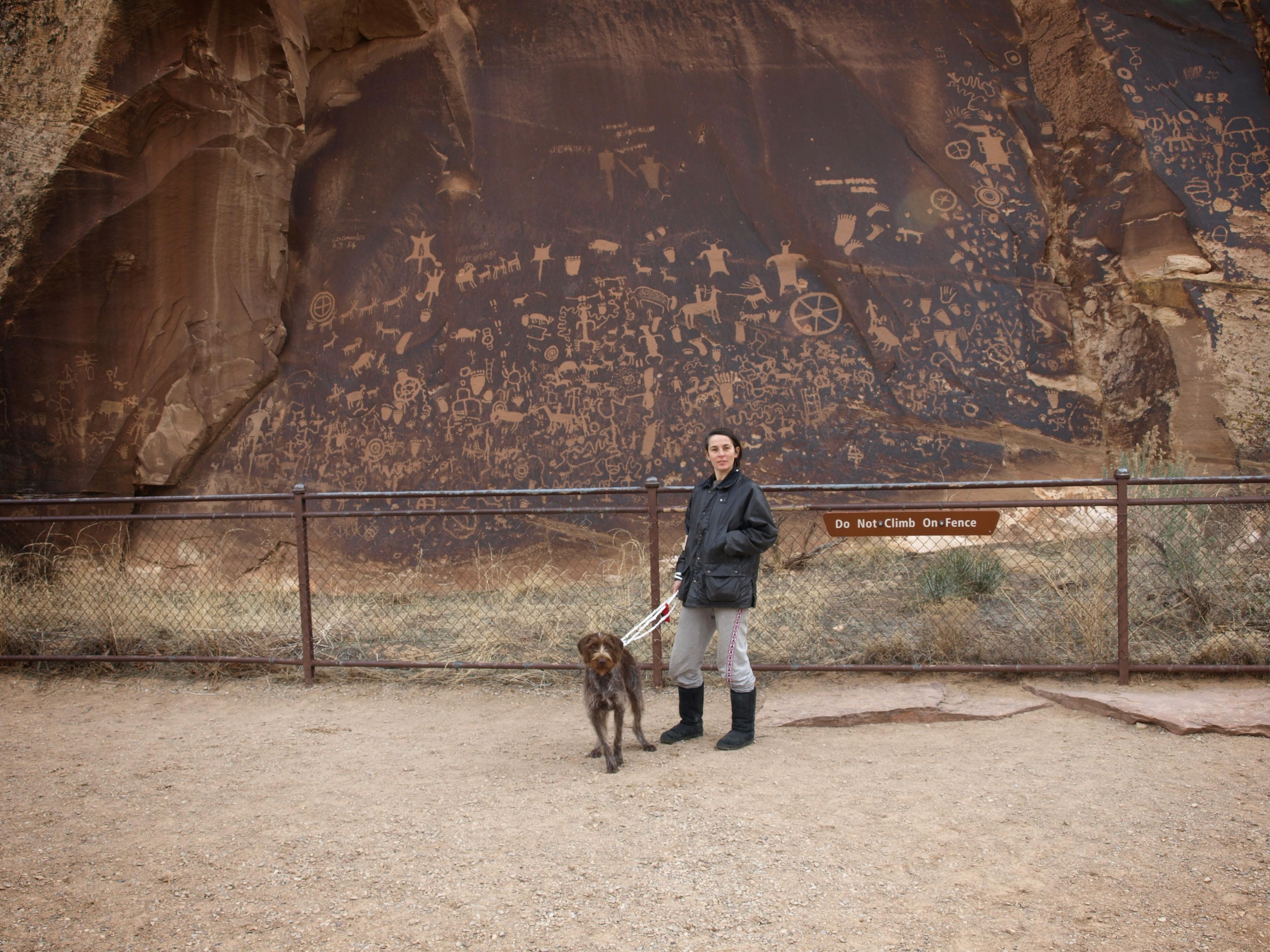 Cristina and Lucy at Newspaper Rock