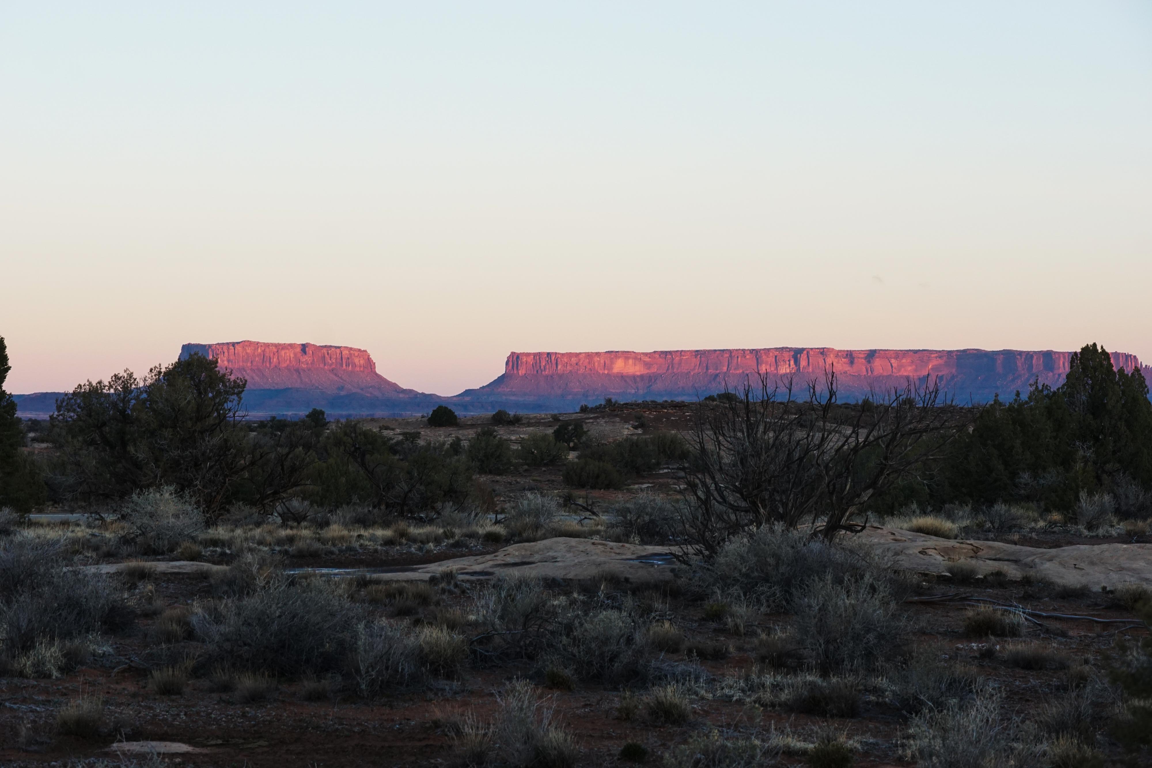 Sunrise on the cliffs north of Needles. 