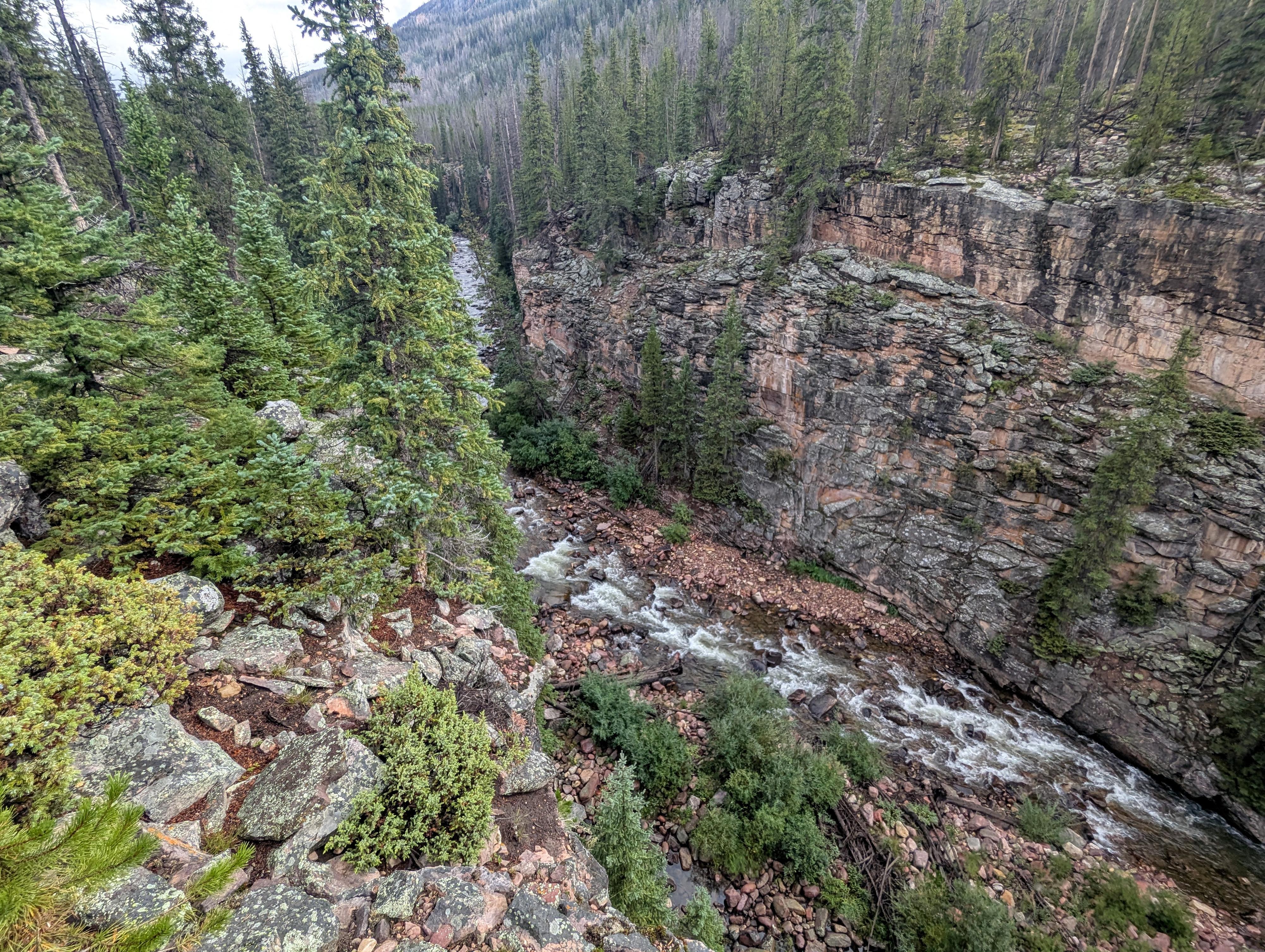 A glimpse into the Lake Fork River Gorge. 