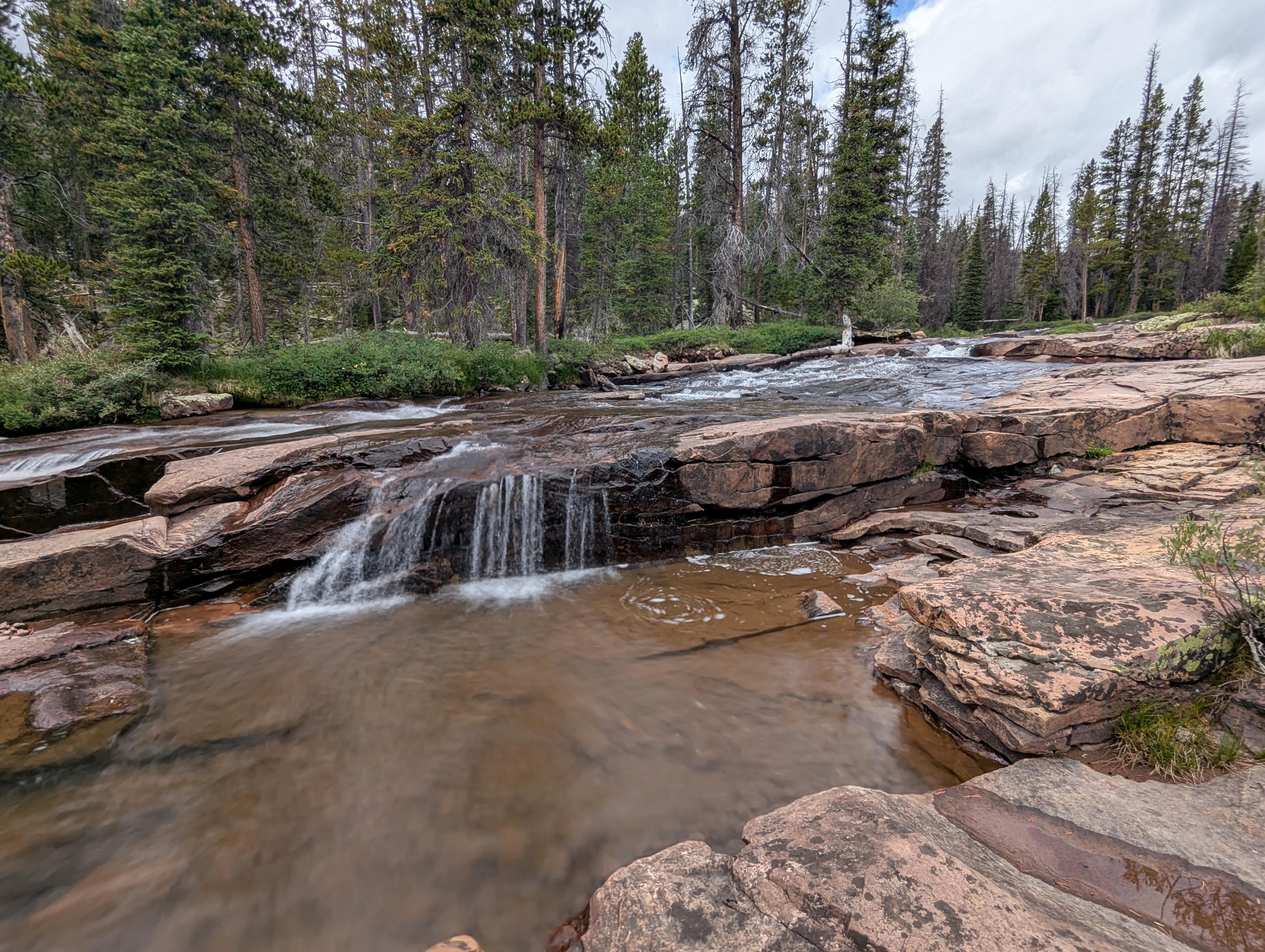 Cascades near the junction with the Highline Trail