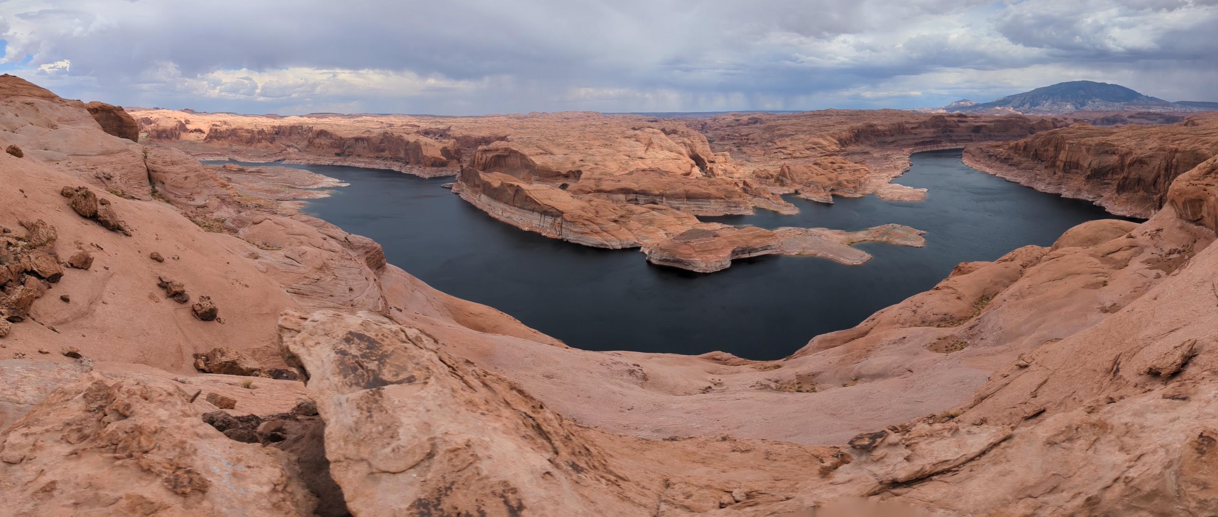 View of the lake from the north side viewpoint. 