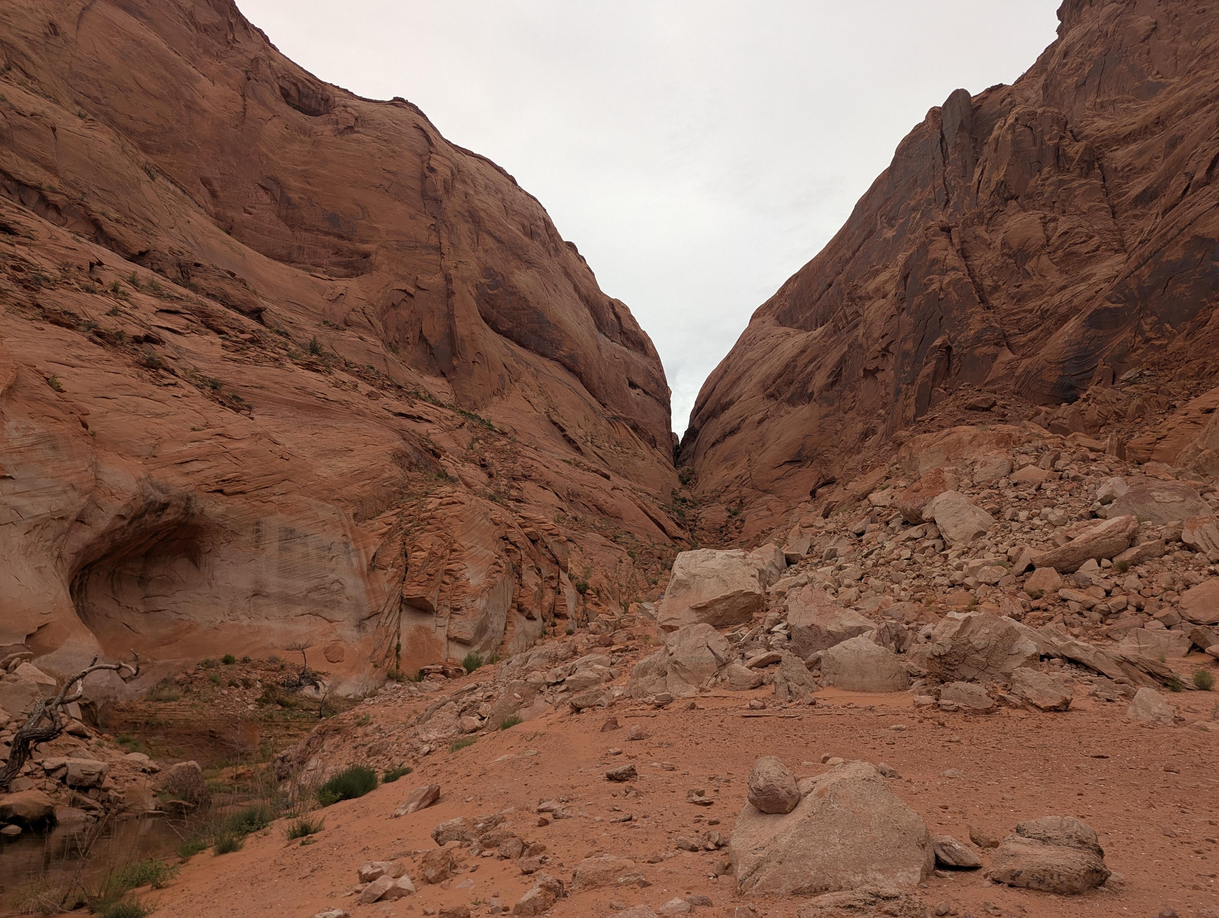Looking up at the trail from the beach. 