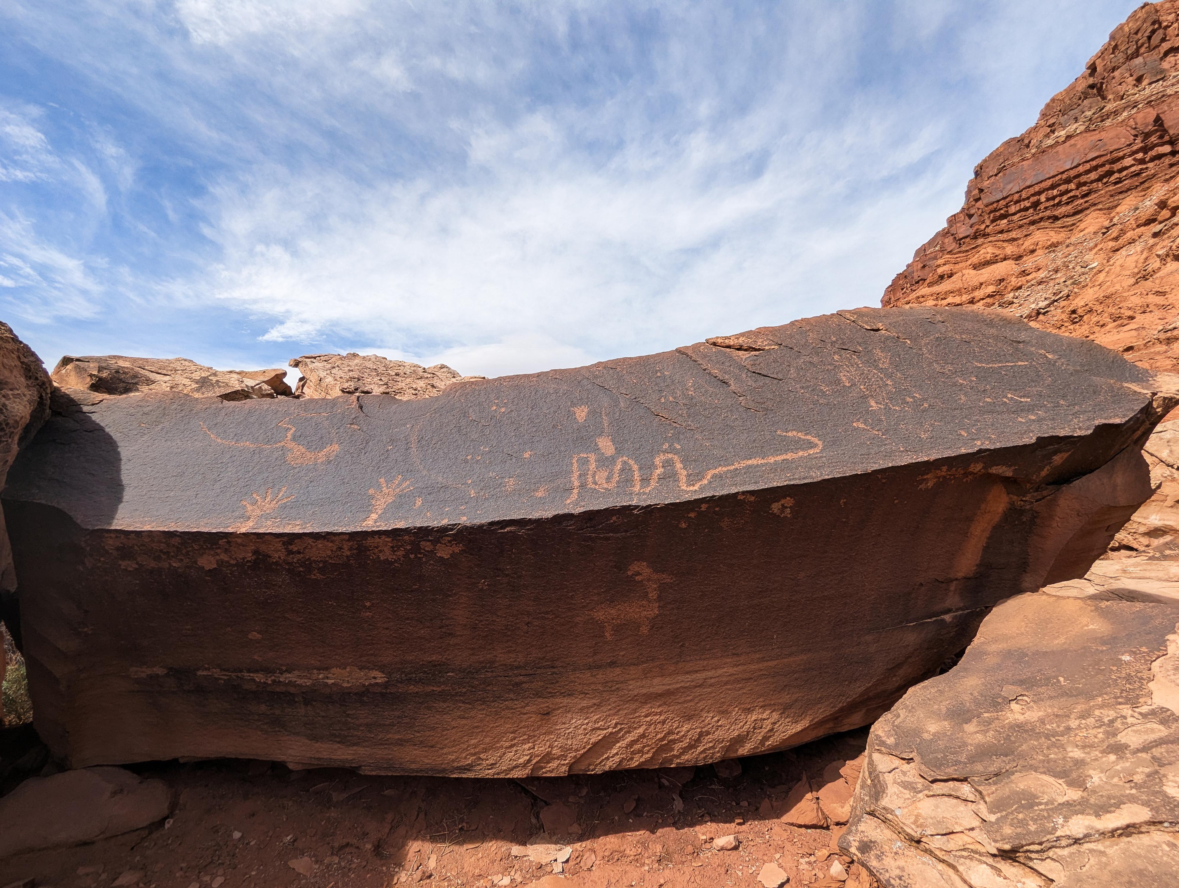 One of the large petroglyph boulders