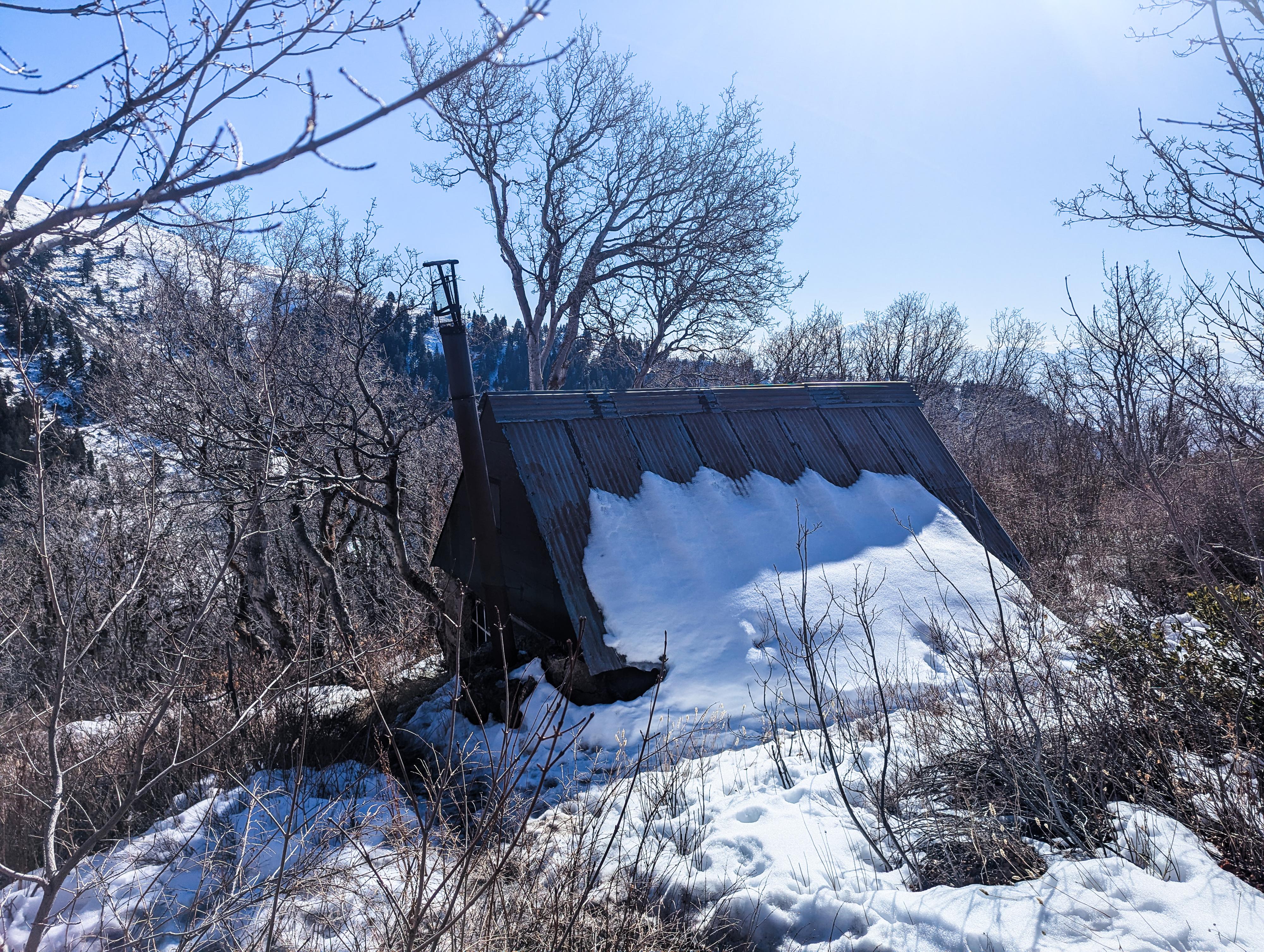 Adams Cabin on a mild winter day. 