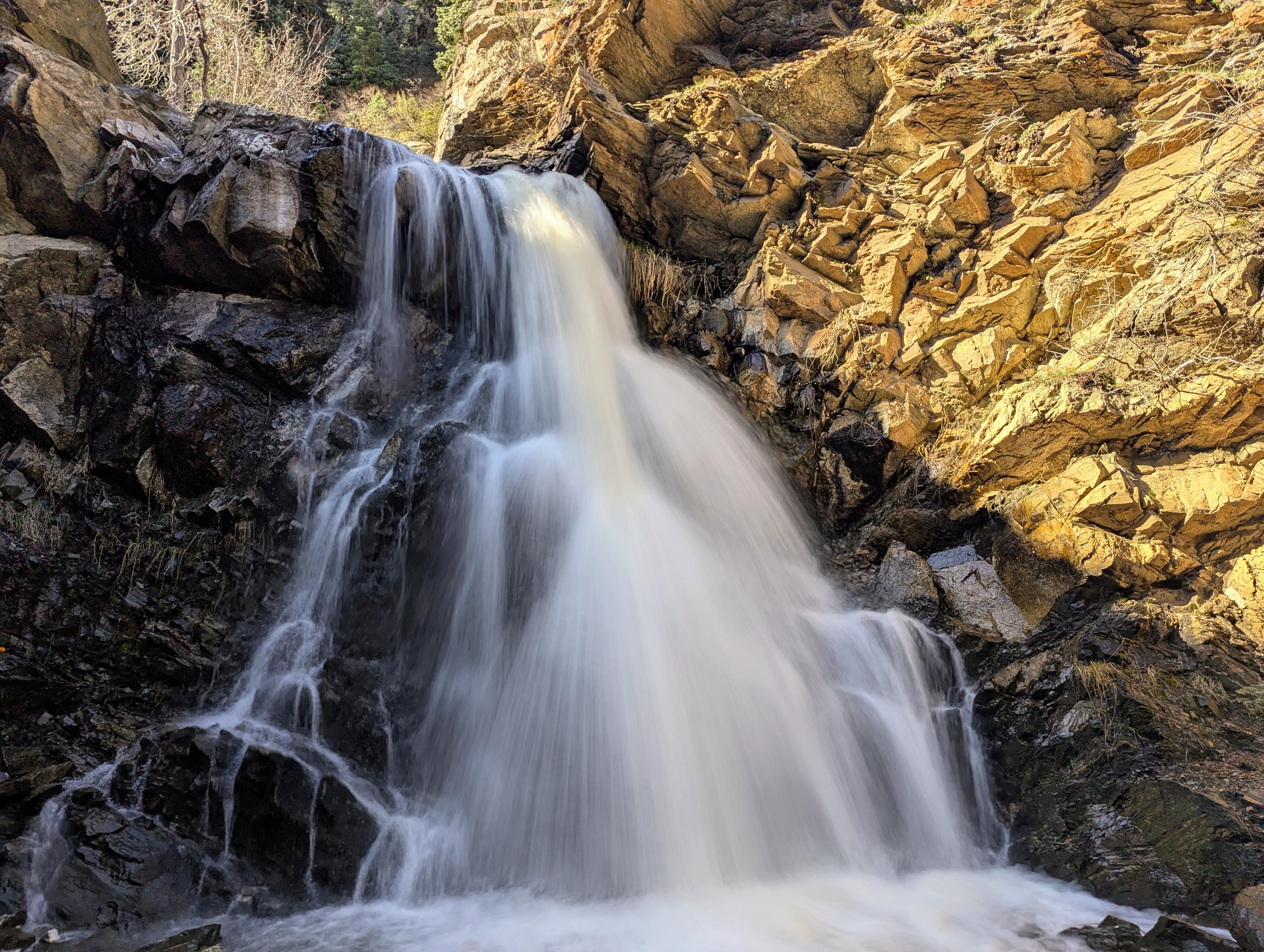 Farmington Canyon Waterfall in spring flows. 