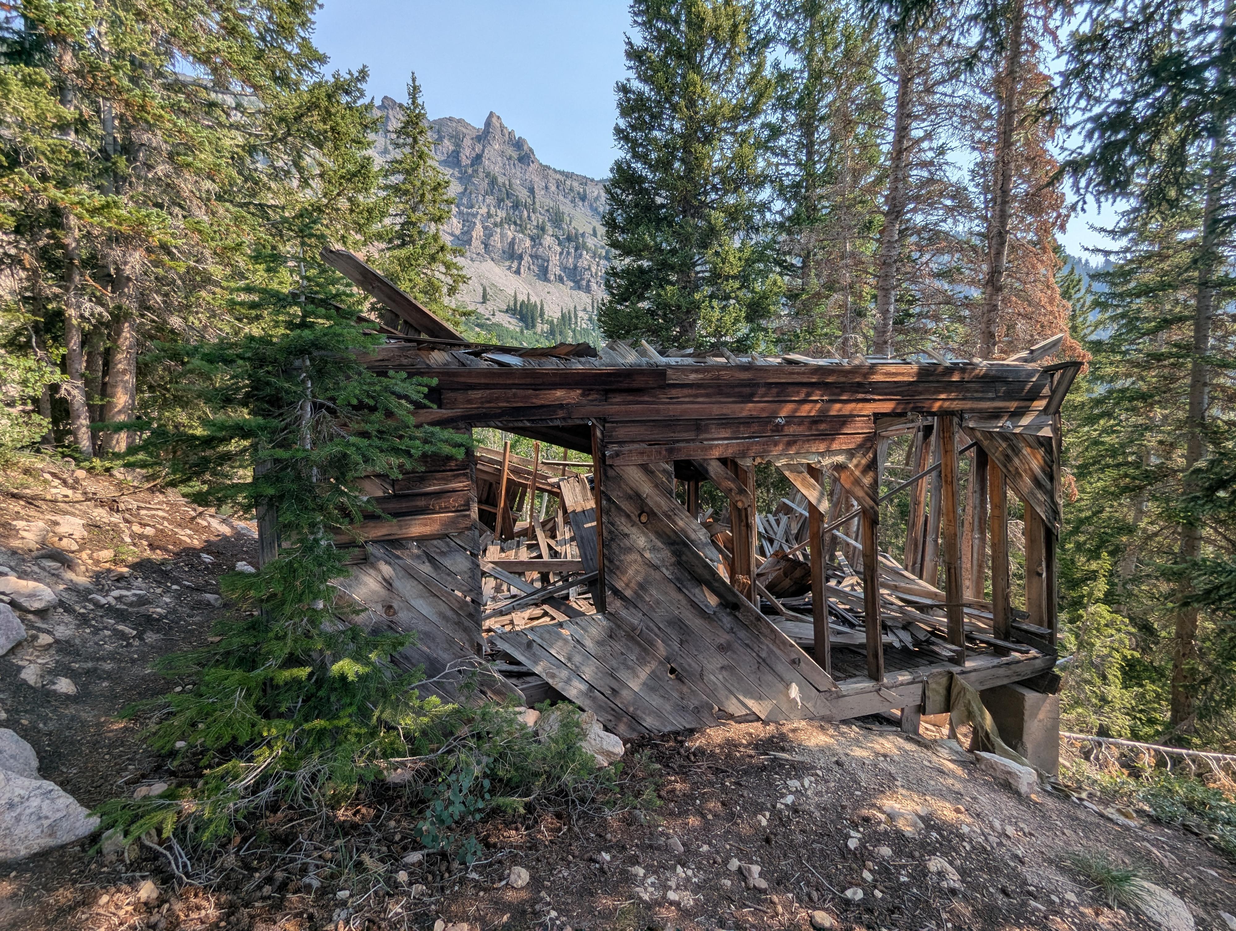 The old mining cabin on the west side of the lake. 