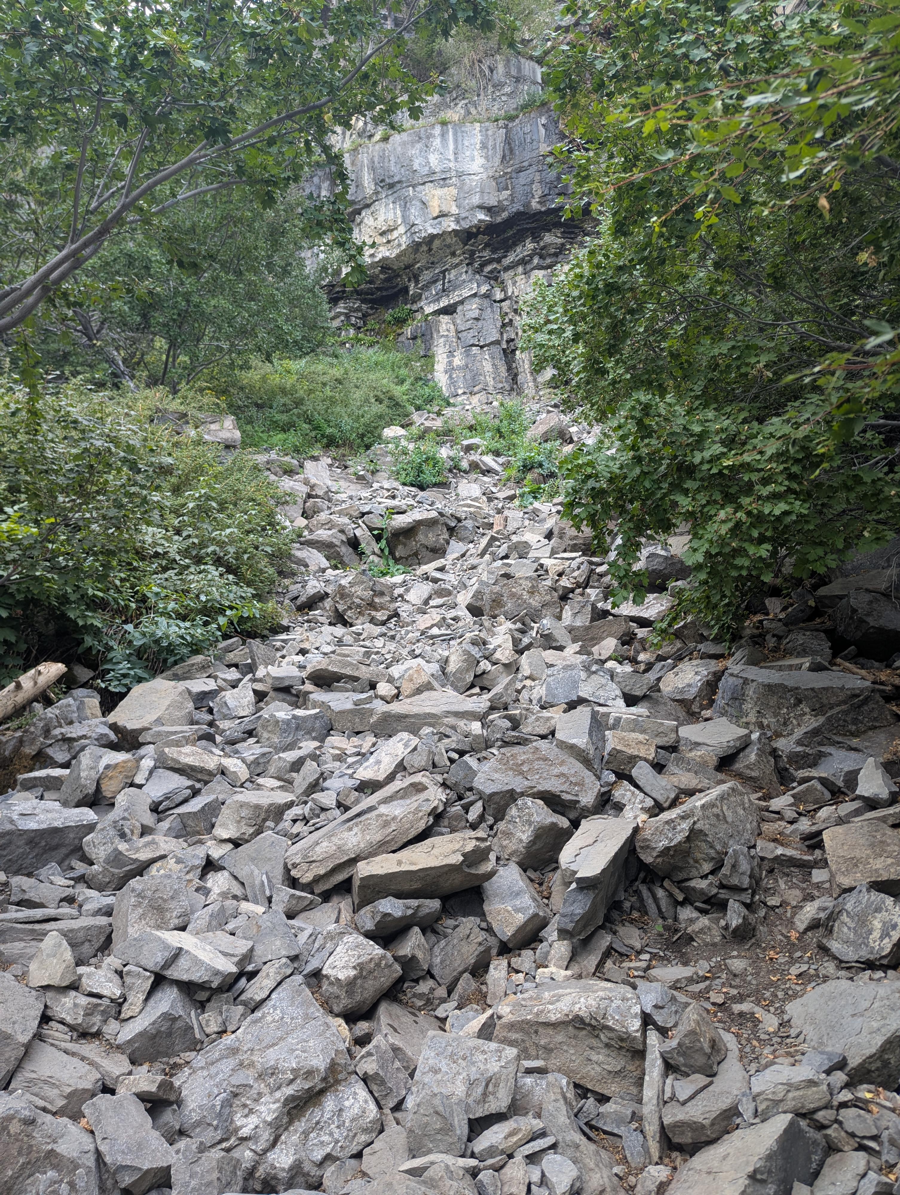 The difficult route! Very rocky and loose. 