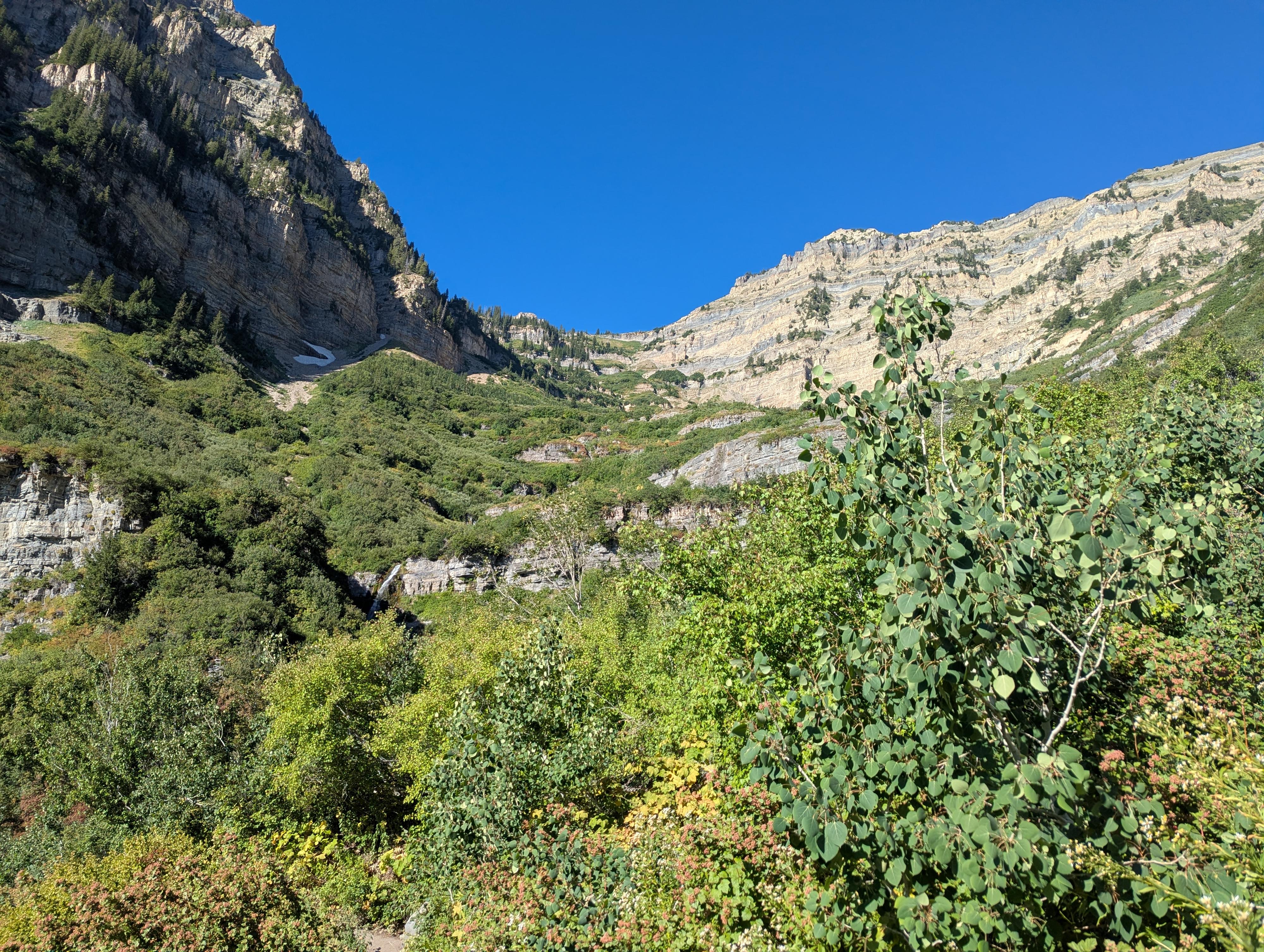 Looking up the cirque toward Mount Timpanogos