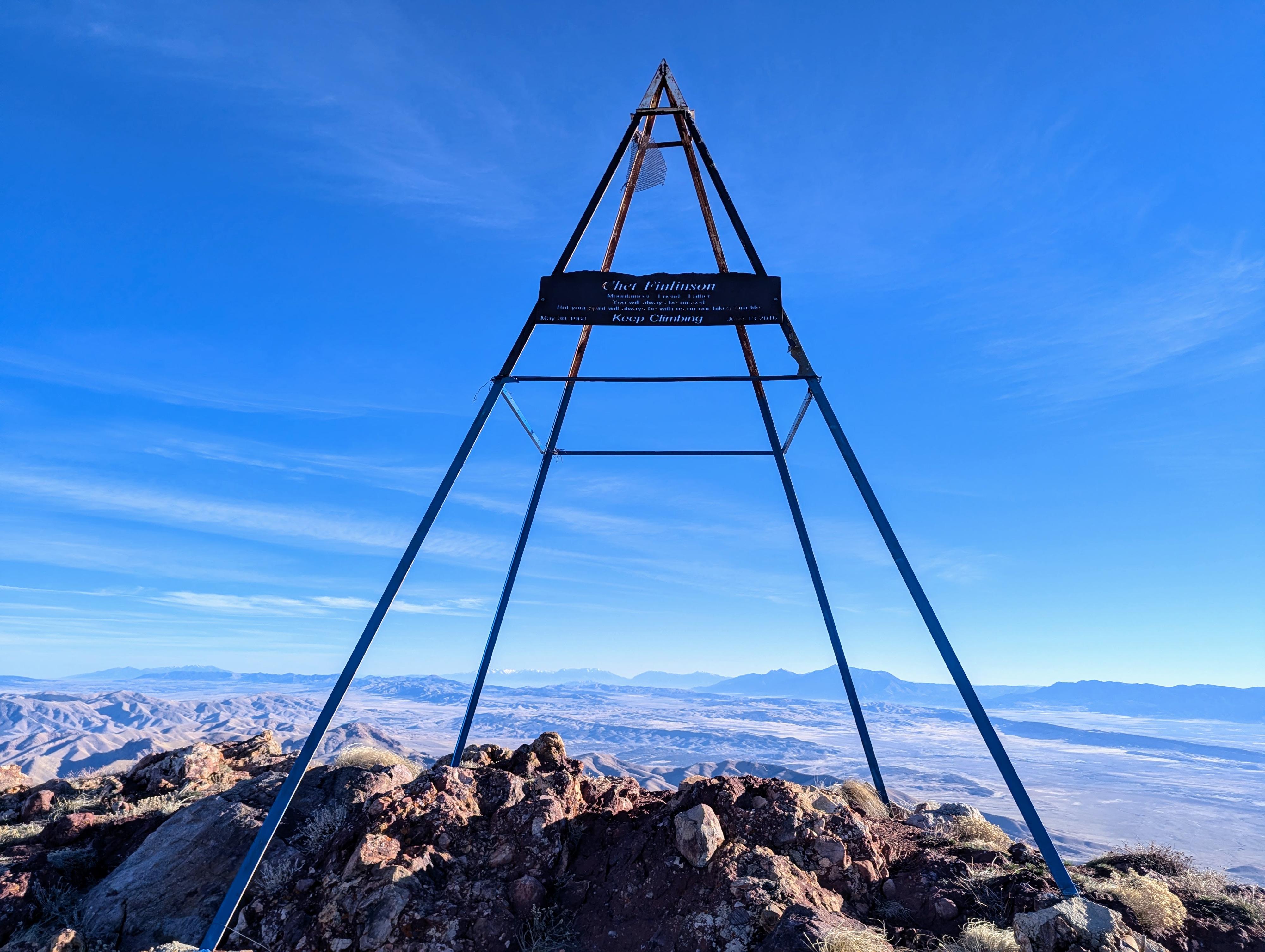 The summit structure on Fool Creek Peak