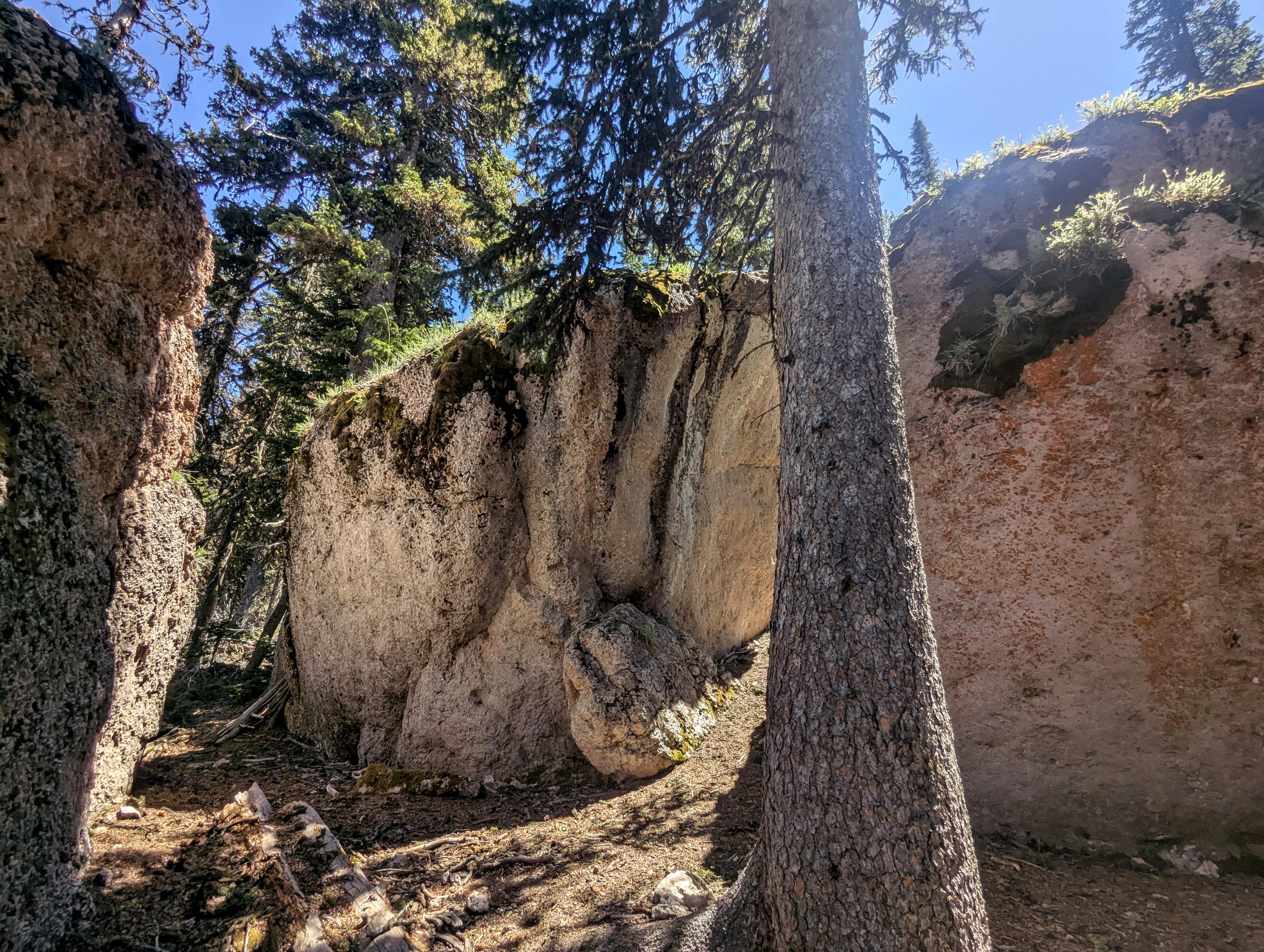 Huge boulders along the trail 