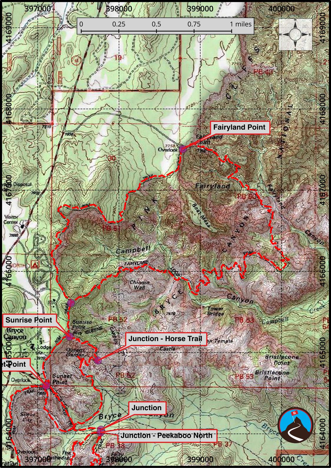 map of bryce canyon national park utah
