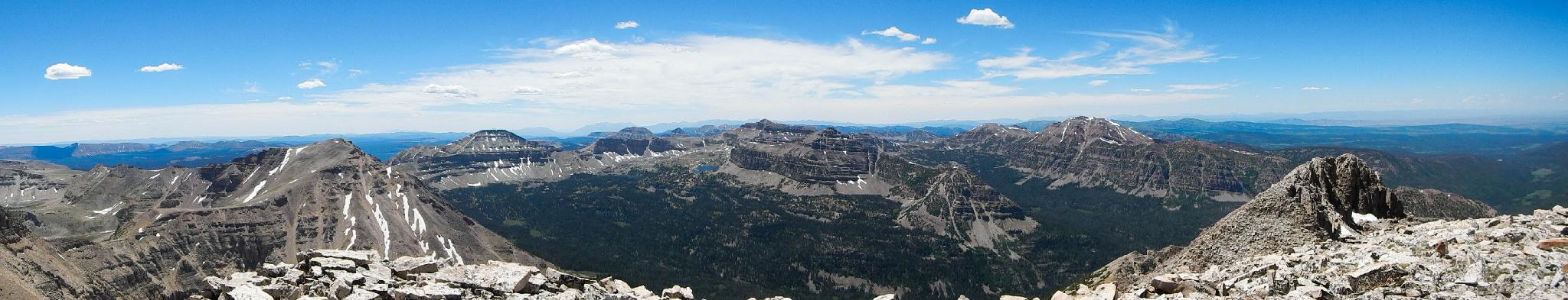 Panorama from the summit of Ostler Peak.