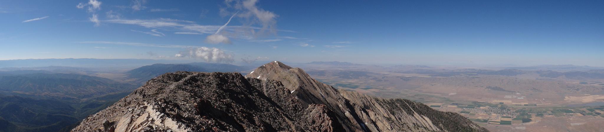 Panorama looking toward the south summits.