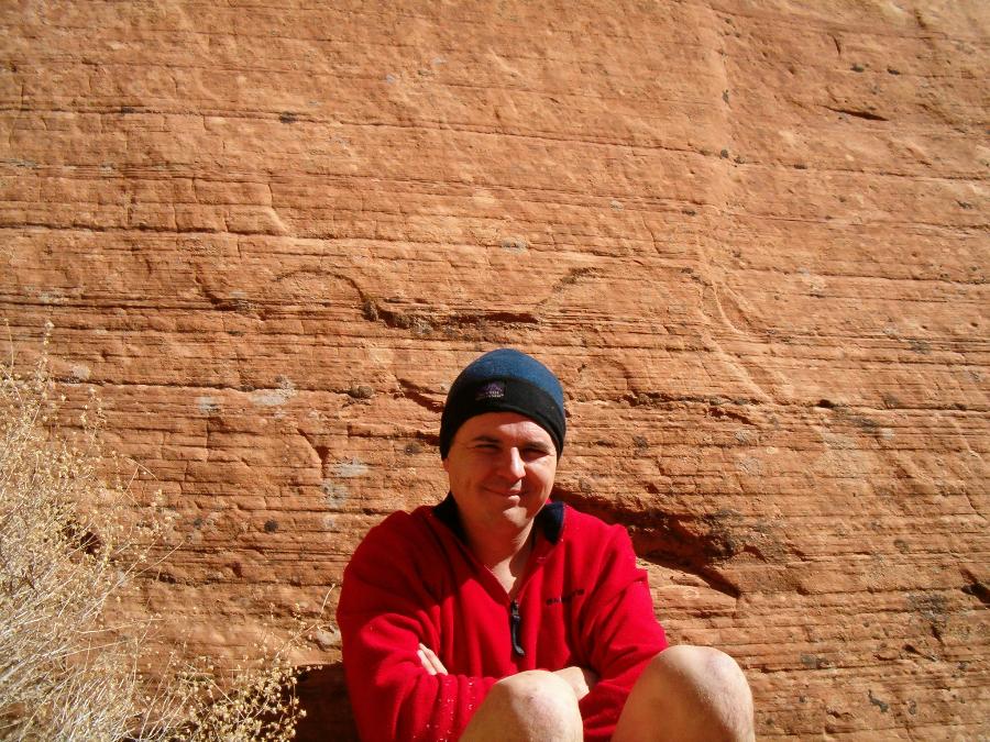 Yeah, this is f-f-f-f-fun.... A rare picture of me not very happy to be in a canyon.